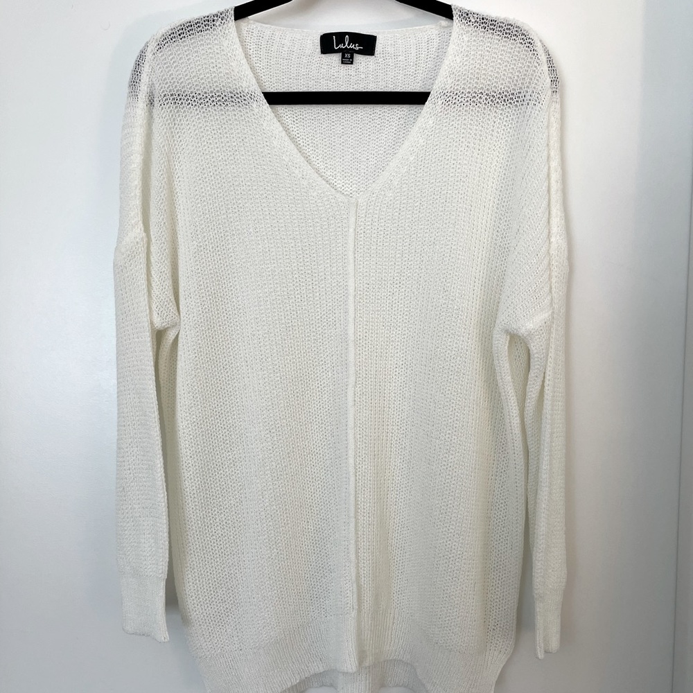 Lulu’s White Knit Sweater